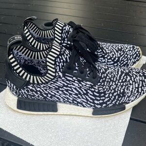 Adidas NMD prime knit sashiko pattern black and white